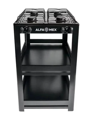 Parrilla de gas 411-4-negro de acero porcelanizado
