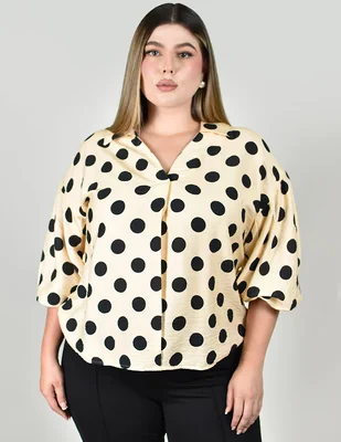 Blusa manga al codo para mujer