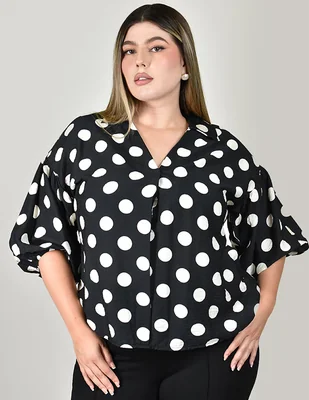 Blusa manga al codo para mujer