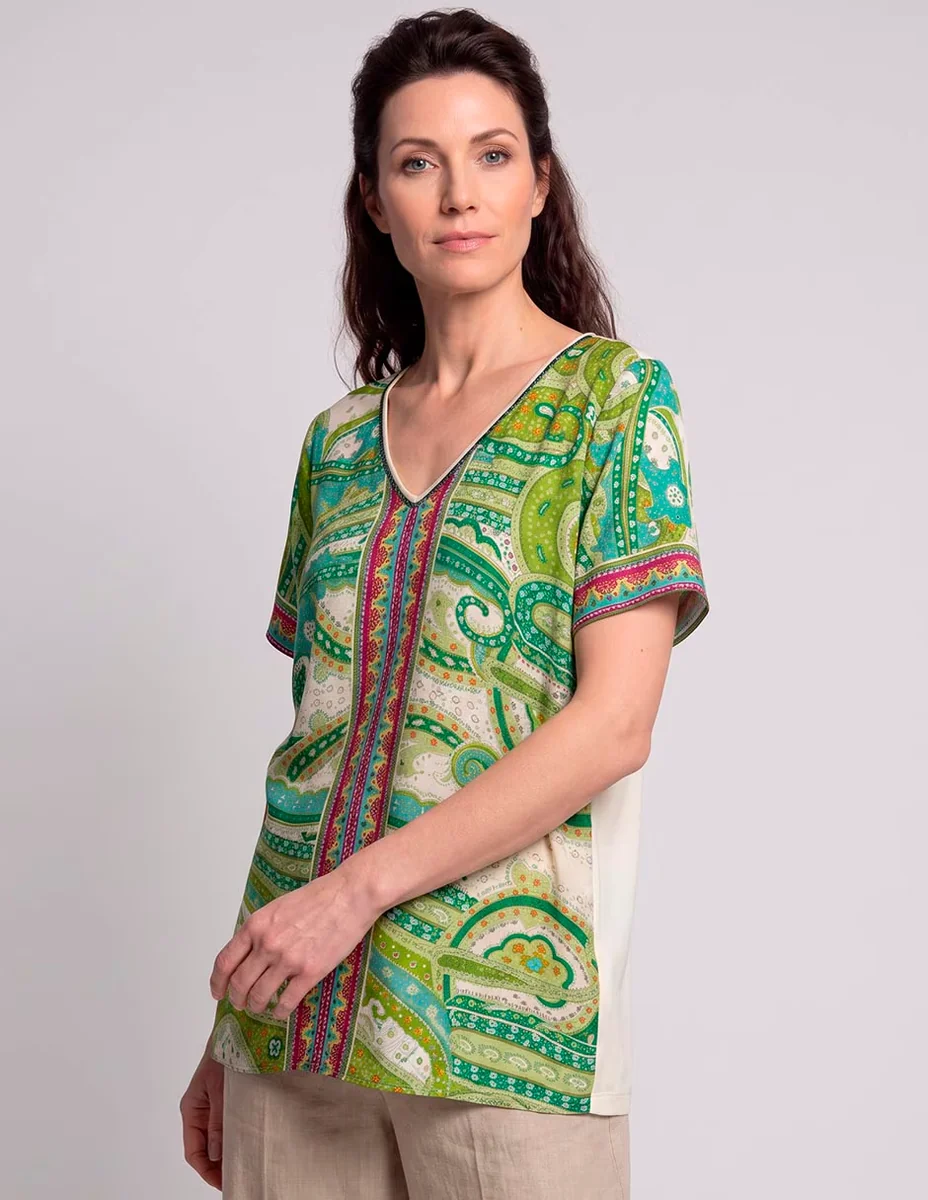Blusa manga corta para mujer