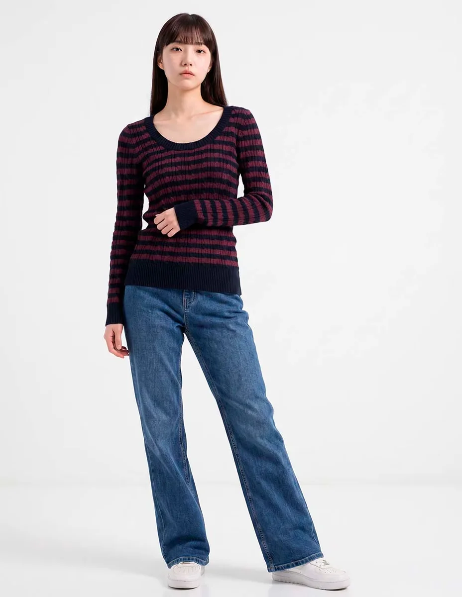 Suéter cuello redondo para mujer
