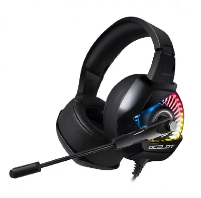 AURICULARES DIADEMA OCELOT GAMERS ILUMINACION RGB MICROFONO AJUSTABLES MULTIPLATAFORMA OGMH01