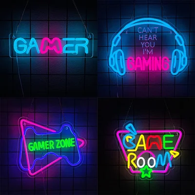 Letrero LED Neón Gamer Can't Hear You Gaming USB Multicolor Decoración Pared Sala Juegos Dormitorio Regalo Gamer