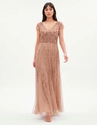 Vestido maxi de fiesta escote V