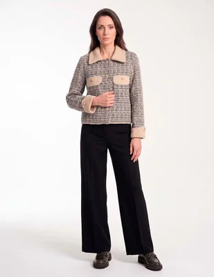 Suéter Karen Oliver cuello camisero para muer