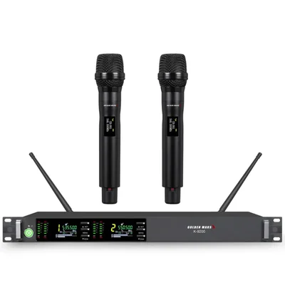 Micrófono GOLDEN MARS Sistema Inalámbrico de 2 Canales UHF