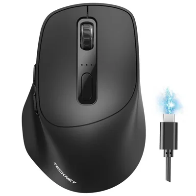 Ratón inalámbrico TECKNET BT 5.0/2.4G recargable negro
