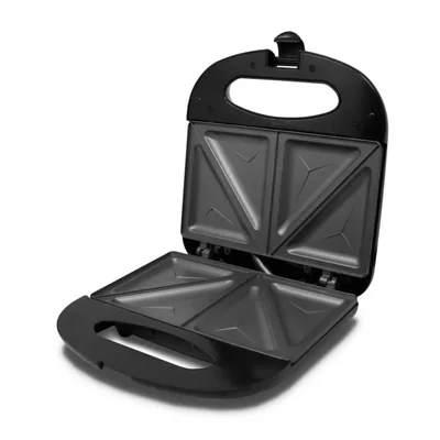 RCA Sandwichera Eléctrica RC-SW1, Placa Antiadherente, Temperatura Ajustable, Luces Indicadoras, Seguro Frontal, Diseño Compacto y Acero Inoxidable