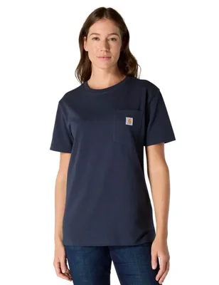 Camiseta Carhartt para mujer Iconic WK87 azul marino talla mediana