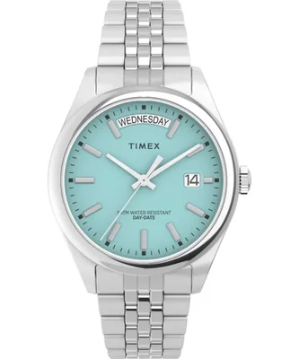 Reloj Timex Legacy 36 mm tono plateado con esfera azul