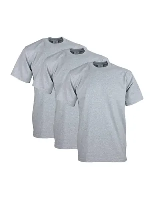 Camiseta Pro Club Hombre Talla Grande Pack de 3 Gris Jaspeado Algodón