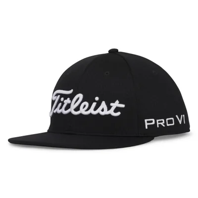 Gorra de golf Titleist Tour Elite Visera Plana Negra/Blanca