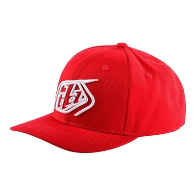 Gorra Troy Lee Designs Curved Snapback roja y blanca talla única
