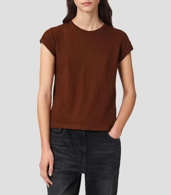 Playera cuello redondo manga corta lisa Mujer