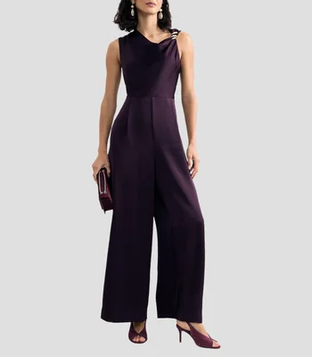 Jumpsuit de corte wideleg liso Mujer