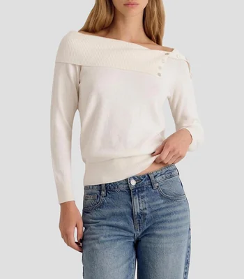 Suéter cuello asimétrico Mujer