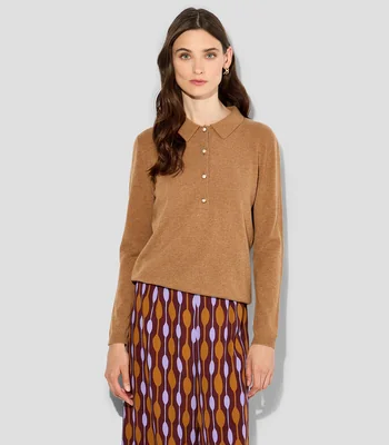 Suéter cuello tipo polo Mujer