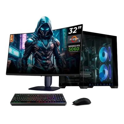 Xtreme pc alienware rtx 5060 ryzen 7 16gb ssd 1tb monitor 32