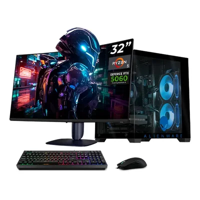 Xtreme pc alienware rtx 5060 ryzen 5 16gb ssd 1tb monitor 32