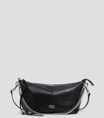 Bolsa shoulder negra en piel Madrid lisa Mujer