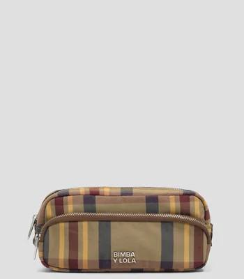 Estuche pocket encerado tartán Mujer
