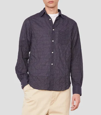 Camisa a cuadros manga larga Hombre