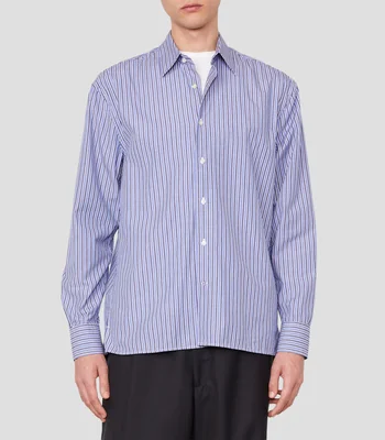 Camisa a rayas manga larga Hombre