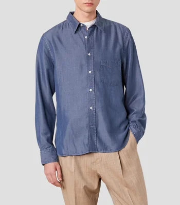 Camisa lisa manga larga Hombre