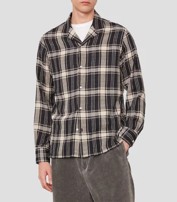 Camisa a cuadros manga larga Hombre