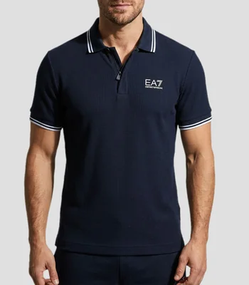 Playera tipo polo manga corta microdiseño Hombre
