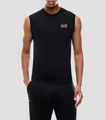 Playera para entrenamiento cuello redondo sin mangas lisa Hombre
