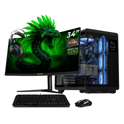 Pc gamer dxt rtx 5090 ryzen 9 32gb ddr5 ssd 1tb + monitor 34