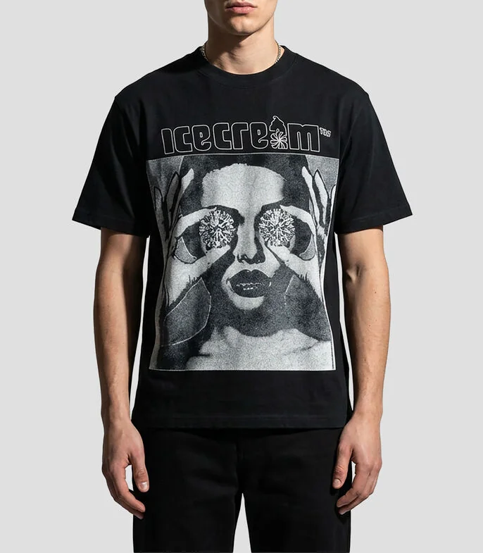 Playera cuello redondo manga corta estampada Hombre