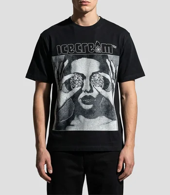 Playera cuello redondo manga corta estampada Hombre