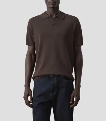 Playera tipo polo manga corta lisa Hombre