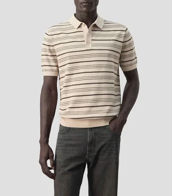 Playera tipo polo manga corta rayas Hombre