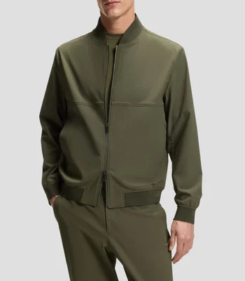 Chamarra slim fit en tejido elástico lisa Hombre