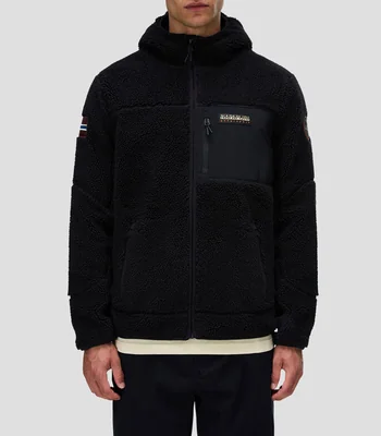 Chamarra polar con capucha Hombre