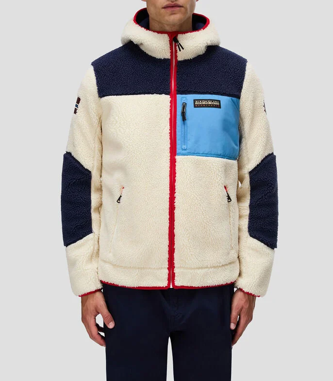 Chamarra polar con capucha Hombre