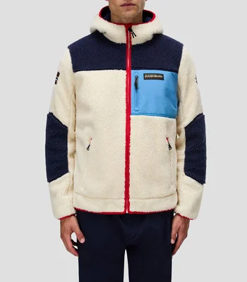 Chamarra polar con capucha Hombre