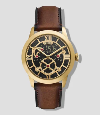 Reloj para Hombre Townsman casual Dorado, Marrón