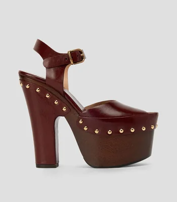 Sandalias con tacón alto media luna Mujer