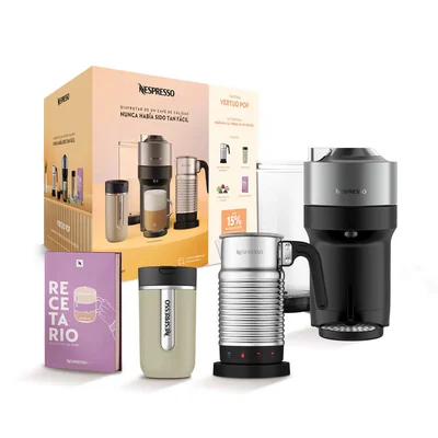 Cafetera Nespresso Vertuo con Espumador Y Termo