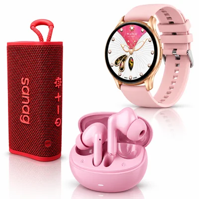 Bocina Sanag M15 + Smartwatch G-Tide R5 + Audífonos G-Tide L42