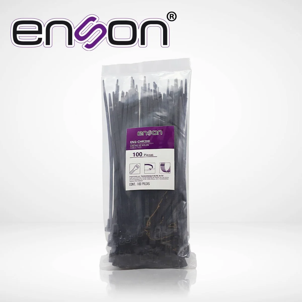 Cincho De Nylon Reutilizable Enson Ens-chr200 4.8 X 200mm De