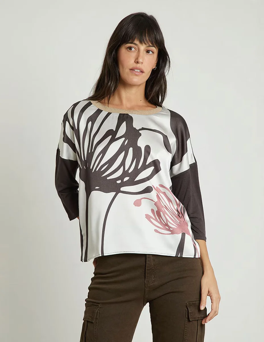 Blusa manga 3/4 para mujer