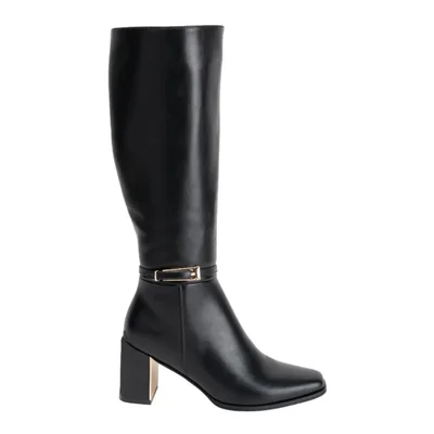 Bota de mujer, larga, con tacón ancho y alto, de vestir, con acabado napa, mod. 1312961