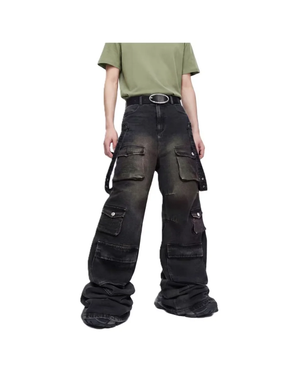 Jeans baggy deslavado para hombre