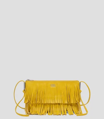Bolsa sobre pequeña piel flecos Mujer