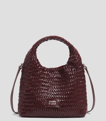 Bolsa crossbody burdeos en piel Paper pequeña Mujer